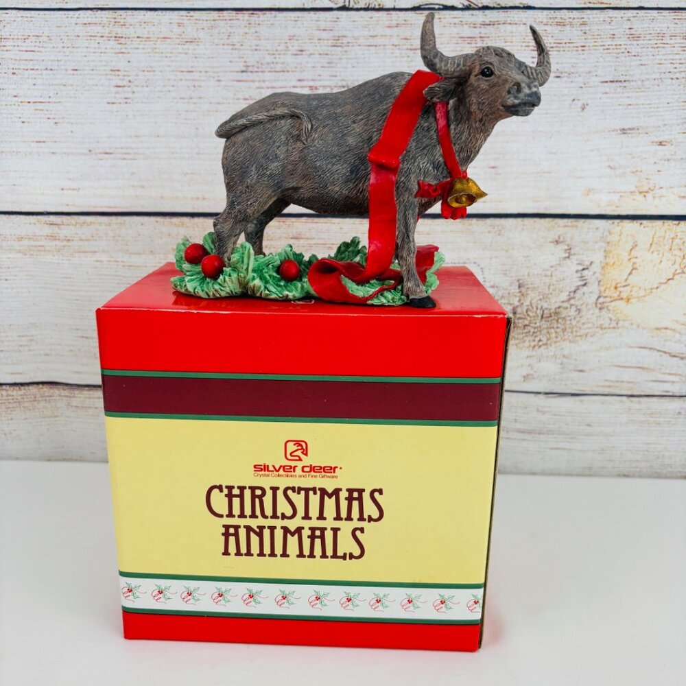 Silver Deer Tom Rubel Christmas Animals Water Buffalo Figurine - Picture 10 of 11